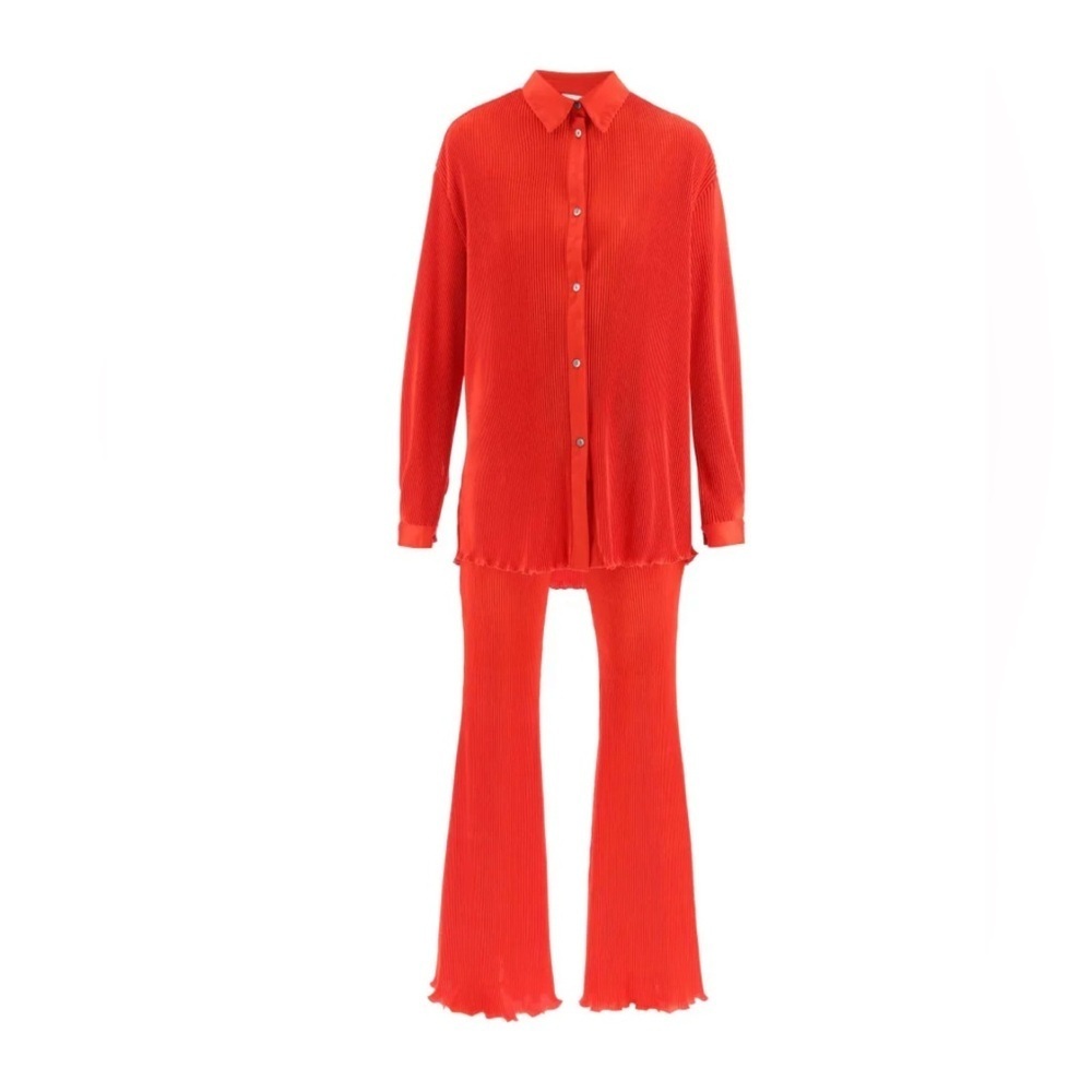NWOT SLEEPER Origami Pajama Set - flame red, Size S - Picture 2 of 16